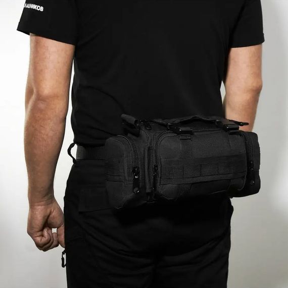 Сумка мужская чорная через плечо, Мужская тактическая армейская сумка однолямочная CB-66 | Зображення 7