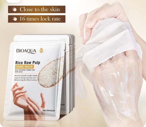 Маска-рукавички для рук Bioaqua Rice Raw Pulp Hand Mask | Зображення 1