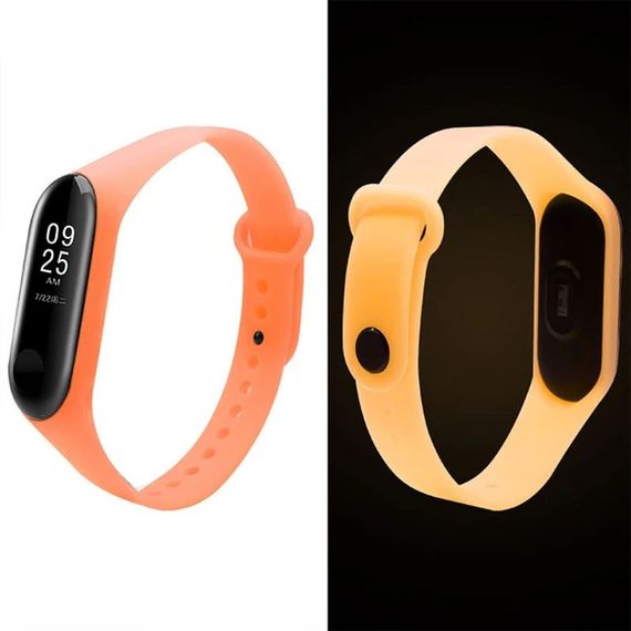 Силиконовый ремешок Neon для Xiaomi Mi Band 5 / 6 Оранжевый | Зображення 2