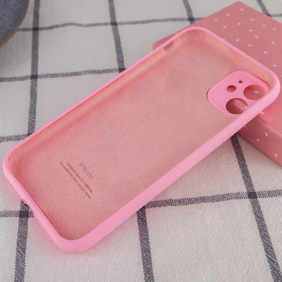 Чехол Silicone Case Full Camera Protective (AA) для Apple iPhone 12 (6.1") Розовый / Light pink | Зображення 1