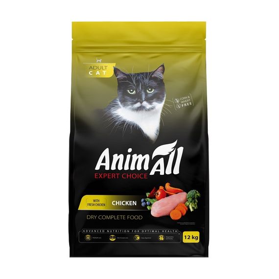 Сухий корм для котів з куркою Animall Cat Chicken, 12 кг