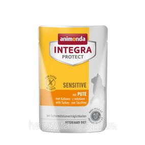 Корм ветеринарный влажный Integra Protect Sensitive with Turkey для котов с пищевой непереносимостью с индейкой пауч 85г