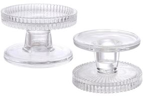 Набір 6 двосторонніх скляних свічників "Crystal Glass" для тонкої та широкої свічки