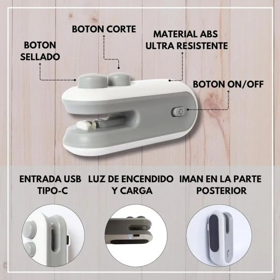 Универсальный мини-вакууматор пластиковых пакетов для консервирования продуктов питания | Зображення 3