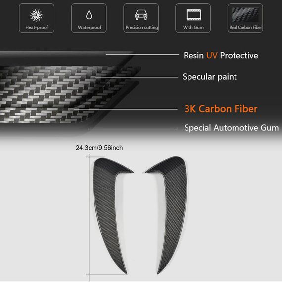 Накладки на задній бампер (для AMG-Line 2017-2019, Карбон) для Mercedes E-class coupe C238 рр | Зображення 4