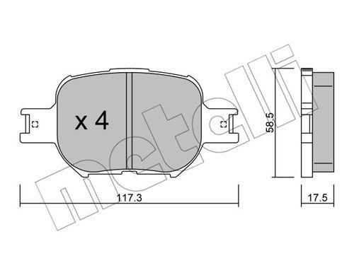 Колодки гальмівні передні Toyota Corolla 01-07 Matrix 02-04 Celica 99-05 22-0614-0 | Зображення 1