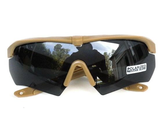 Тактичні захисні окуляри Crossbow Polarized із трьома змінними лінзами Койот | Зображення 5