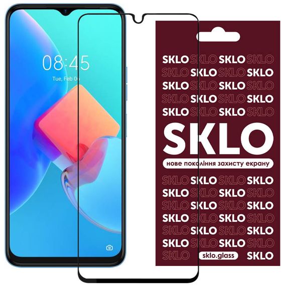 Захисне скло SKLO 3D для TECNO Spark 8C / Spark Go 2022 (KG5m) Чорний