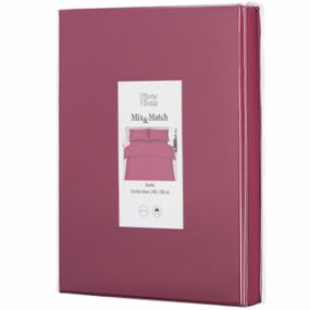 Простирадло Ardesto Mix&Match, 240x260см, 100% бавовна, сатин, ягідний (ART2426FSR)