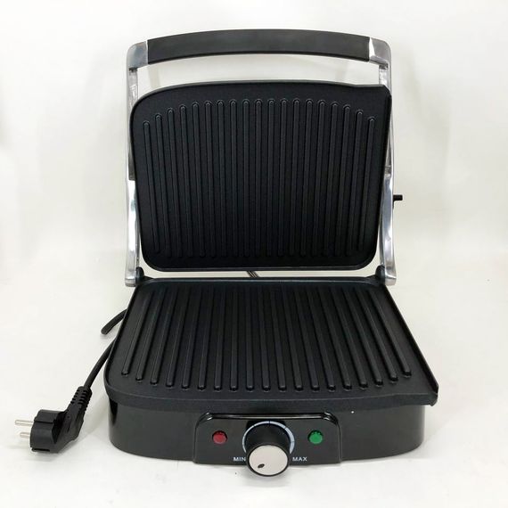 Гриль притискний Rainberg RB-5413 терморегулятор антипригарний 3200 Вт нержавіюча сталь | Зображення 3