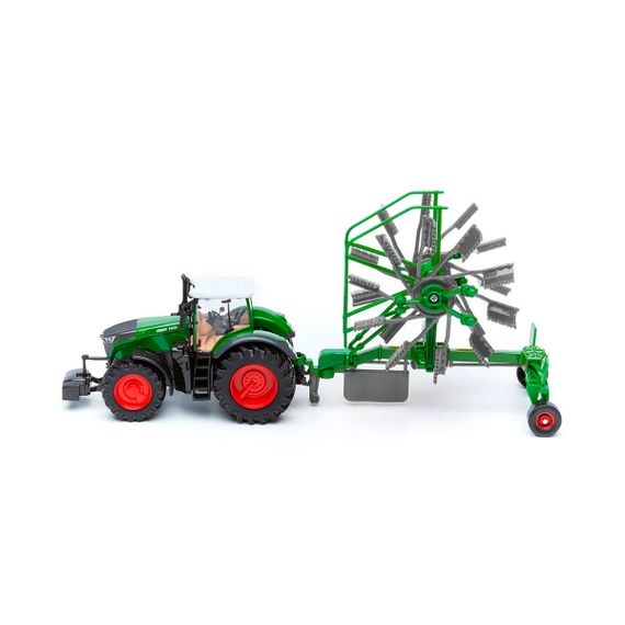 Машинка модель Трактор Fendt 1050 Vario c роторними валковими граблями 10cm | Зображення 1