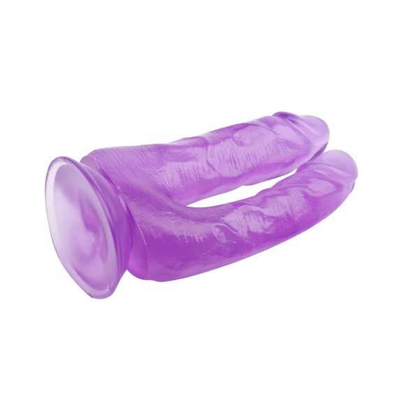 Фаллоимитатор двойной Chisa Hi-Rubberна присоске, фиолетовый sexstyle | Зображення 4