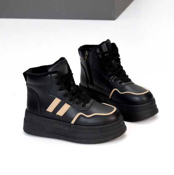 Черные зимние хайтопы на платформе цвет на выбор | Зображення 4