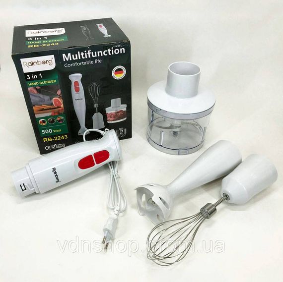 Погружной кухонный блендер с емкостью Rainberg, Блендер с функцией приготовления коктейлей NC-12