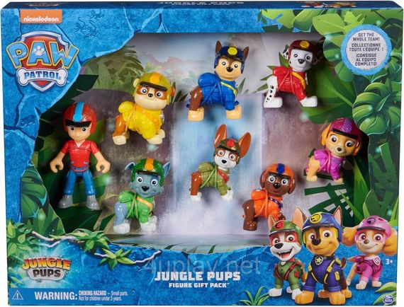 Набір з 8 фігурок Щенячий патруль: Маршал, Кремез, Гончик, Роккі, Зума, Скай, Трекер, Райдер Оригінал Paw Patrol | Зображення 1