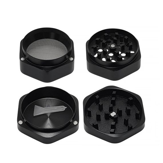Металлический Ручной Гриндер Для Табака "Grinder Magnets Black" | Зображення 3