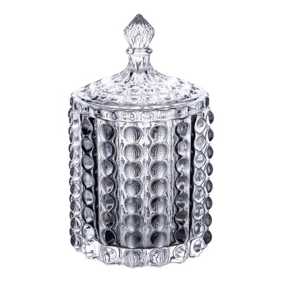Цукерниця стеклянная з кришкою Ø7.5 см ваза цукорниця кругла HP-4-105