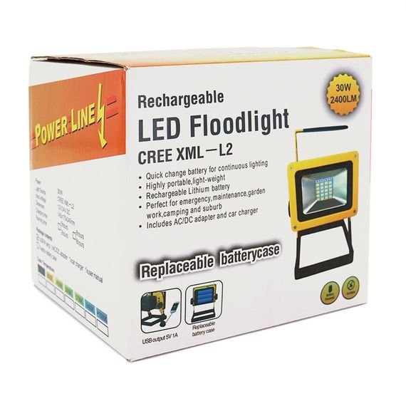 Переносний ліхтар-прожектор R15 (20W), 24 LED(SMD), 3 режими роботи, заряд від 5V, батарея 3*(18650/6800ma/h), Box | Зображення 2