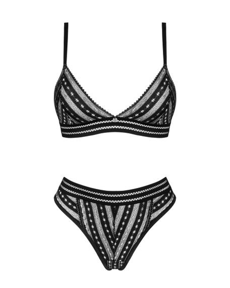 Комплект білизни Obsessive Natilya 2-pcs set M/L, black, бюстгальтер, трусики Sex Aura | Зображення 2