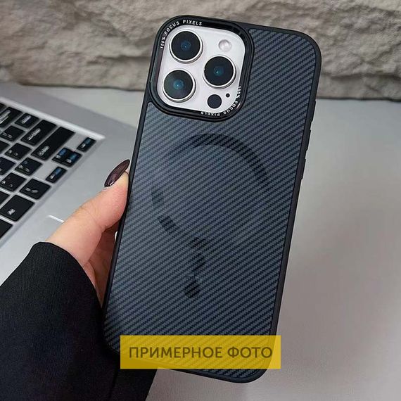 Чохол TPU+PC Carbon Mirage with MagSafe для Apple iPhone 16 Plus (6.7") Black | Зображення 1