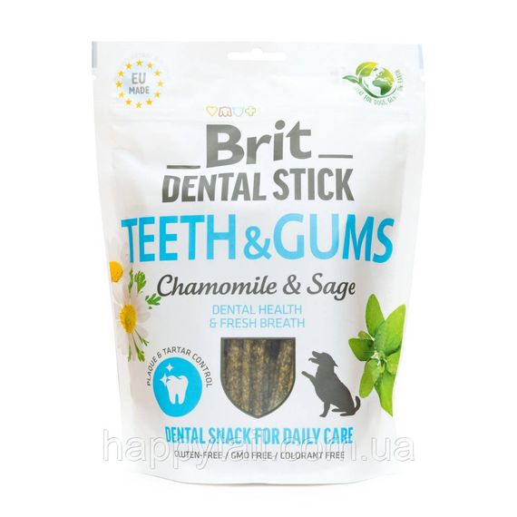 Стоматологические палочки Brit Dental Stick Teeth & Gums для собак - с ромашкой и шалфеем, 7 шт/уп | Зображення 4