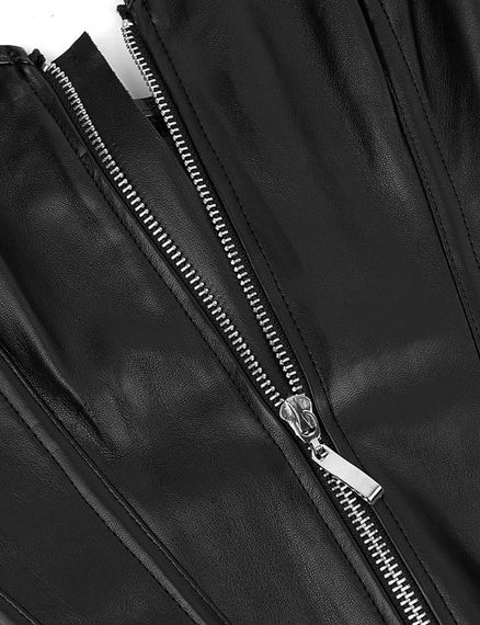 Корсет с застежкой молнией Star Night Sexy Leather и шнуровкой, черный, XS (без коробки) Sex Aura | Зображення 7