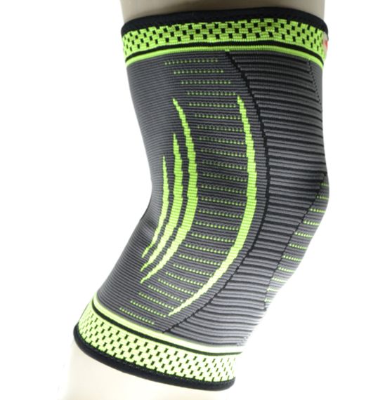 Компрессионный наколенник Мадмакс MFA-284 3D Compressive knee support Dark grey/Neon green S | Зображення 3