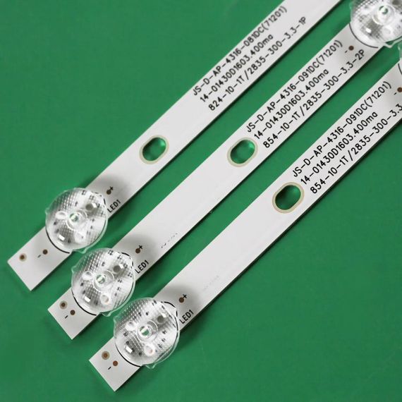 LED підсвітка TV 43" JS-D-AP4316-081DC(71201) JS-D-AP4316-091DC(71201) 824-10-1T/2835-300-3.3-2P 3шт. | Зображення 1