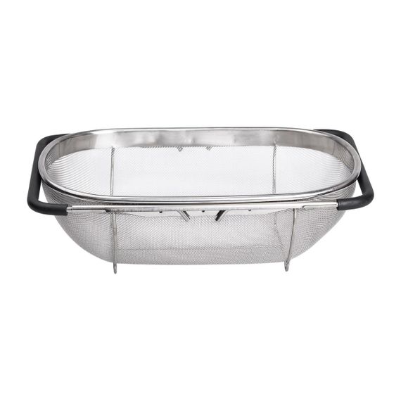 Друшляк сито на раковину для миття овочів та фруктів 36х25х10.5 см з нержавіючої сталі HP-19-18-L | Зображення 3