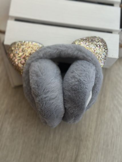 Хутряні навушники  складні з котячими вушками Сірий One Size (6014) | Зображення 1