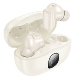 Беспроводные наушники BOROFONE FQ4 Lighten true wireless ANC+ENC noise reduction BT headset Milky white