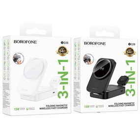 Бездротовий зарядний пристрій Borofone BQ38 3-in-1 For iWatch