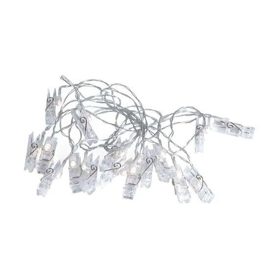 Гирлянда нить с прищепками 5.2 метра 20 LED светодиодов A65 | Зображення 7
