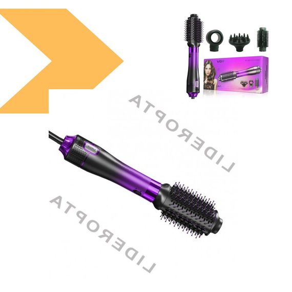 Фен-щітка VGR 4 в 1 V-484 PURPLE з 4 насадками та 2 режимами (45706-V-484 PURPLE_849) | Зображення 3