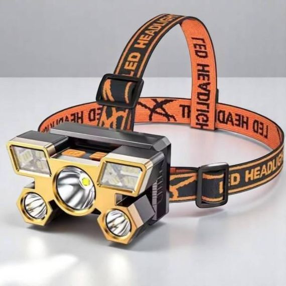 Ліхтар налобний з вбудованим акумулятором 18650HEAD LIGHT 5-5 Золото
