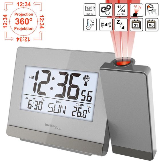 Годинник проекційний Technoline WT538 Silver/Anthracite (WT538) | Зображення 1