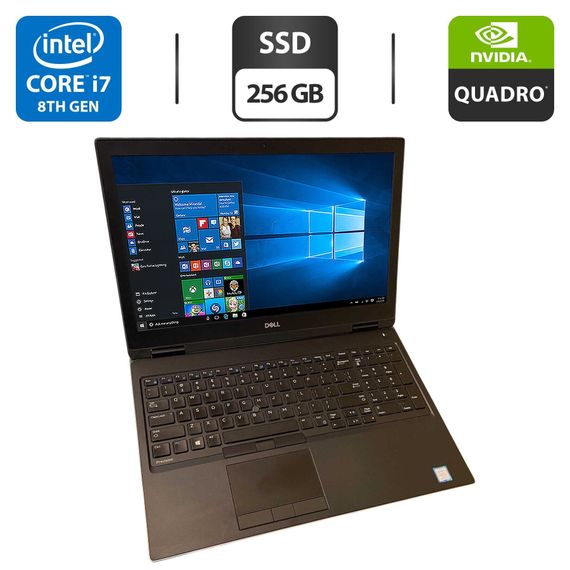 Мобильная рабочая станция Dell Precision 7530 / 15.6" (1920x1080) IPS / Intel Core i7-8850H (6 (12) ядра по 2.6 - 4.3 GHz) / 16 GB DDR4 / 512 GB SSD / nVidia Quadro P3200, 6 GB GDDR5, 192-bit / WebCam б/у
