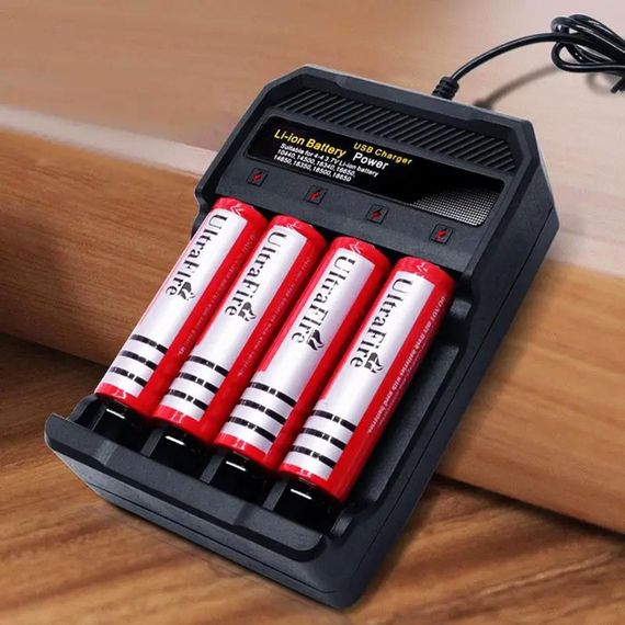 Универсальное зарядное устройство на 4 аккумулятора Li-ion, от USB, 4,2V/2A, MS-5D84A / Зарядка для батареек | Зображення 1