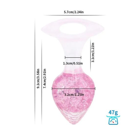 Анальна пробка Liebe Seele Heart-shaped Crystal Anal Plug - Pink Medium Sex Aura | Зображення 1