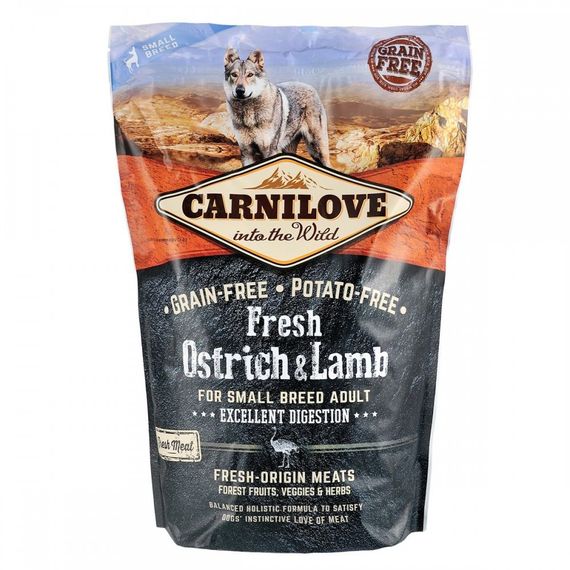 Корм сухий Carnilove Fresh Ostrich and Lamb for Small Breed Dogs для дорослих собак дрібних порід зі страусом та ягнятиною 1 | Зображення 2