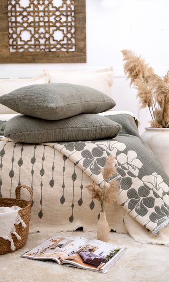 Муслиновое покрывало Saheser Sole 240 х 260 см. Yesil | Зображення 1