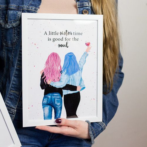 Постер в рамке A little sister time is good for the soul 21х30см, A4 (WMT4_20F011_WH)