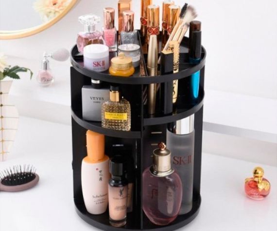 Органайзер для косметики що обертається 360° Rotation Cosmetic Organizer SX249 чорний пластиковий (lp-90122_378) | Зображення 2