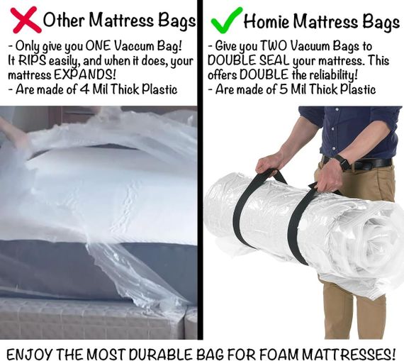 Вакуумный пакет для хранения перевозки вещей герметичный компрессионный большой чехол для матраса многоразовый | Зображення 4