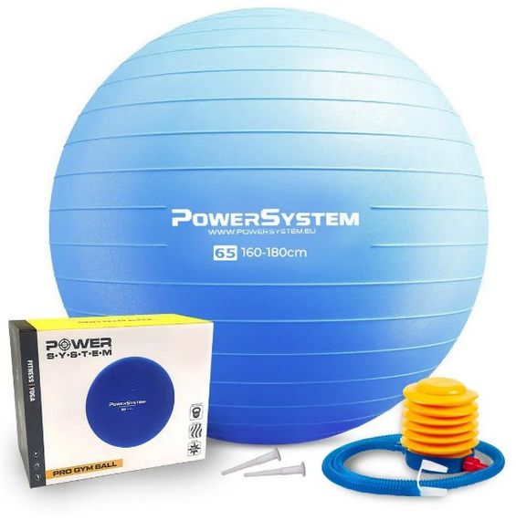 М'яч для фітнесу (фітбол) Power System PS-4012 Ø65 cm PRO Gymball Blue (PS-4012_65cm_Blue)
