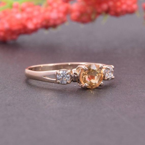 Кольцо из красного золота с цитрином 16 | Зображення 3