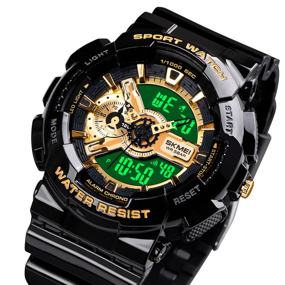 Чоловічий годинник Skmei 1688 Black-Gold | Зображення 2