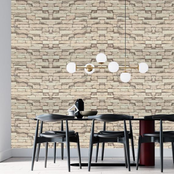 Самоклеюча 3D панель під бежеву цеглу катеринослав 700х770х3мм (344-3) SW-00001383 | Зображення 2