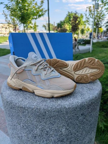 Кросівки Adidas Ozweego замшеві бежеві | Зображення 9