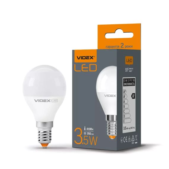 Лампа світлодіодна LED Videx 3.5W E14 4100K VL-G45e-35144